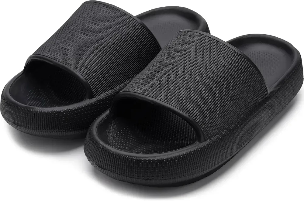 WHITIN Pillow Slippers for Women Non Slip | Cushioned Thick Sole Slides | Quick Drying Bathroom Sandals