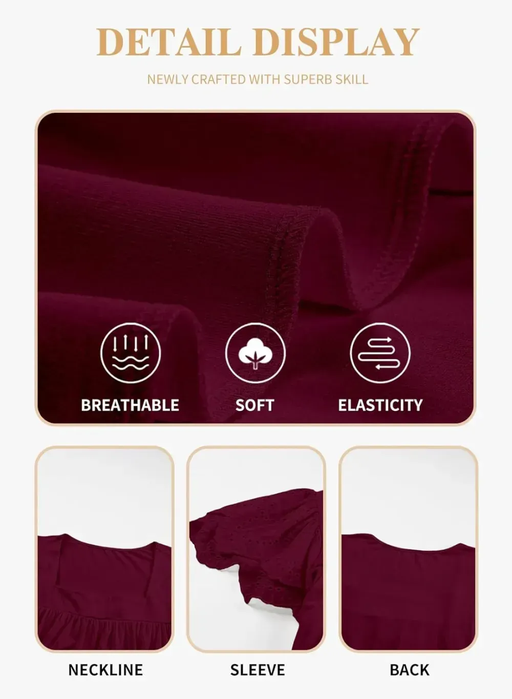 Eytino Womens Plus Size Tops Ruffle Short Sleeve Square Neck Summer Loose Casual Tee Shirts(1X-5X)