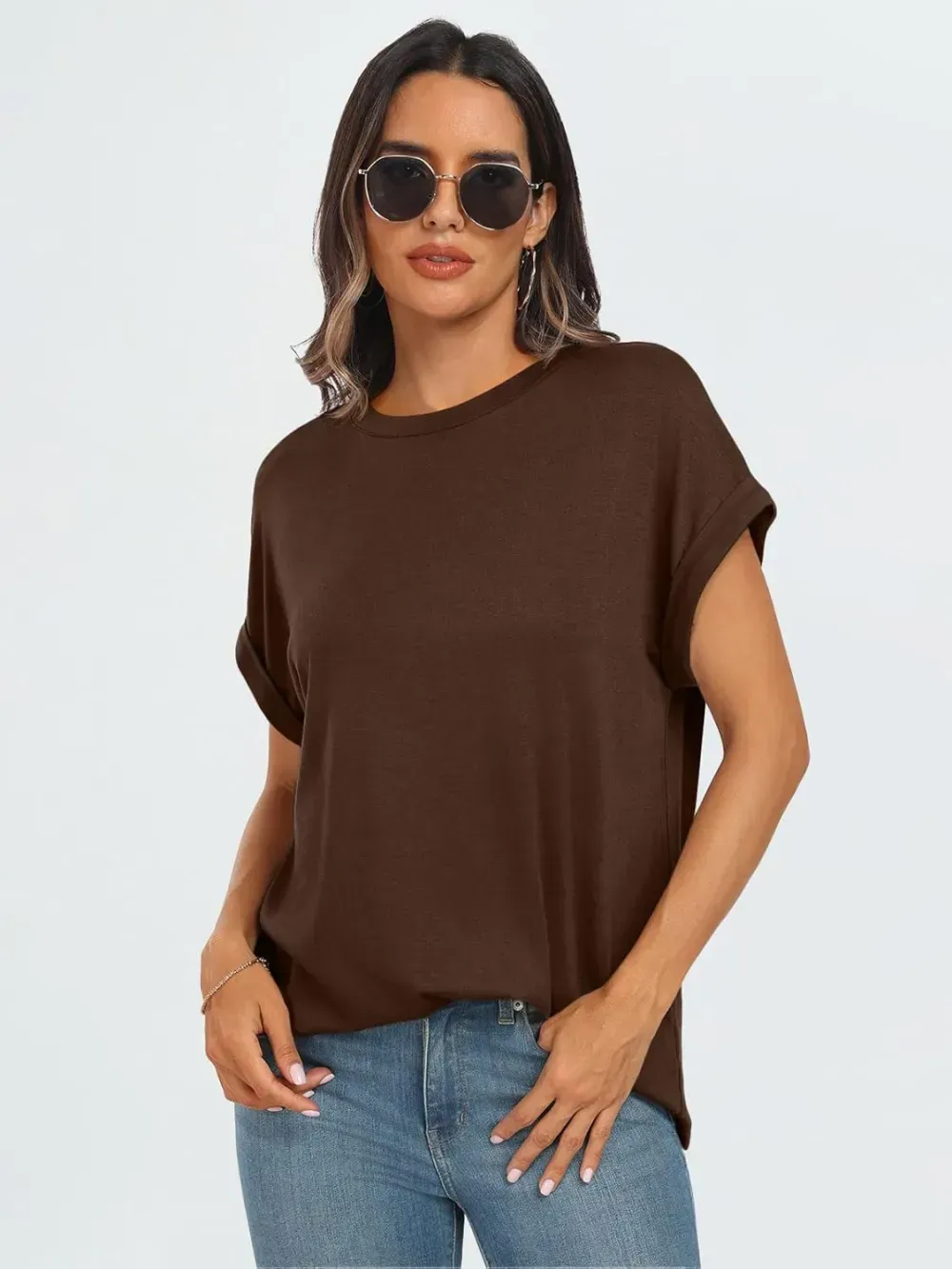 AUTOMET Women Tops Casual Basic T Shirts Loose Fit Crewneck Short Sleeve Summer Outfits