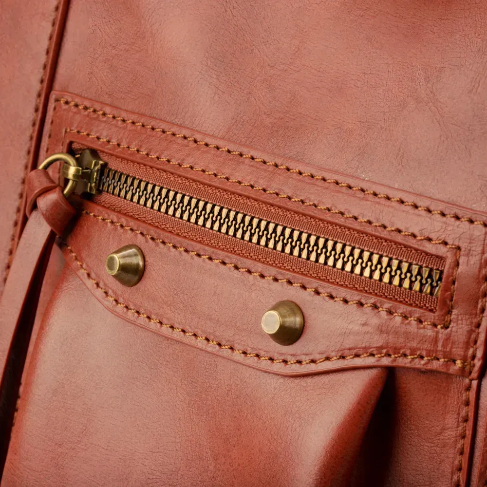 Cognac Italian Leather Bag  Italy Soft Leather Crossbdody Bag