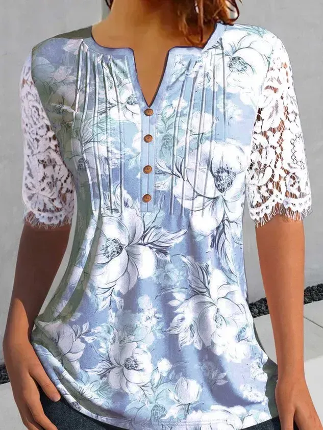 Floral Jersey Casual Shirt