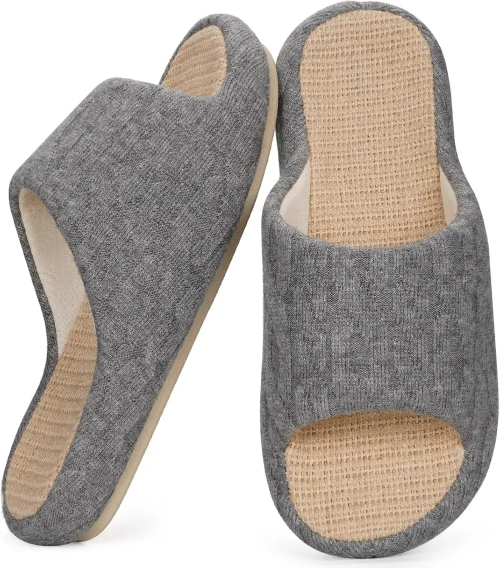 Slippers for Women Memory Foam Open Toe House Slippers Cute Comfy Bedroom Slides Slip on Slippers for Summer Indoor