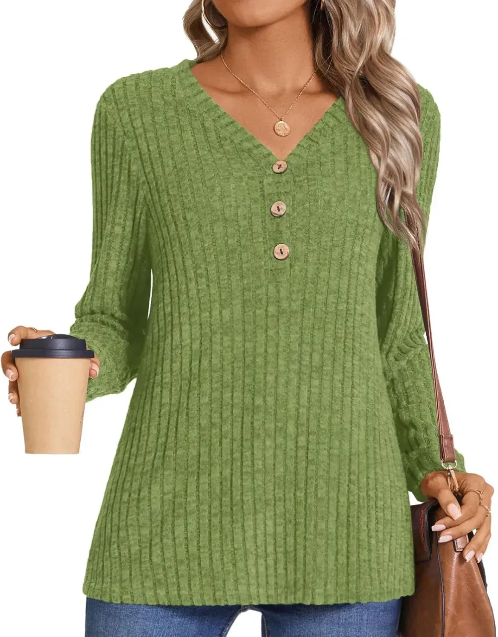 HOTGIFT Womens 2024 Fall Winter Tunic Tops Long Sleeve Casual T-Shirts Soft Comfy Stripe Blouse Lightweight