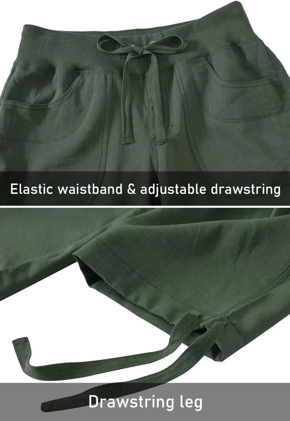 MoFiz Womens Capris with Pockets Loose Fit Casual Capri Pants Dressy Lightweight Ladies Baggy Cargo Pants for Hiking