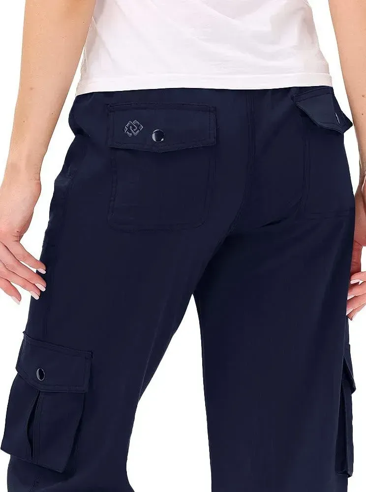 MoFiz Womens Capris with Pockets Loose Fit Casual Capri Pants Dressy Lightweight Ladies Baggy Cargo Pants for Hiking