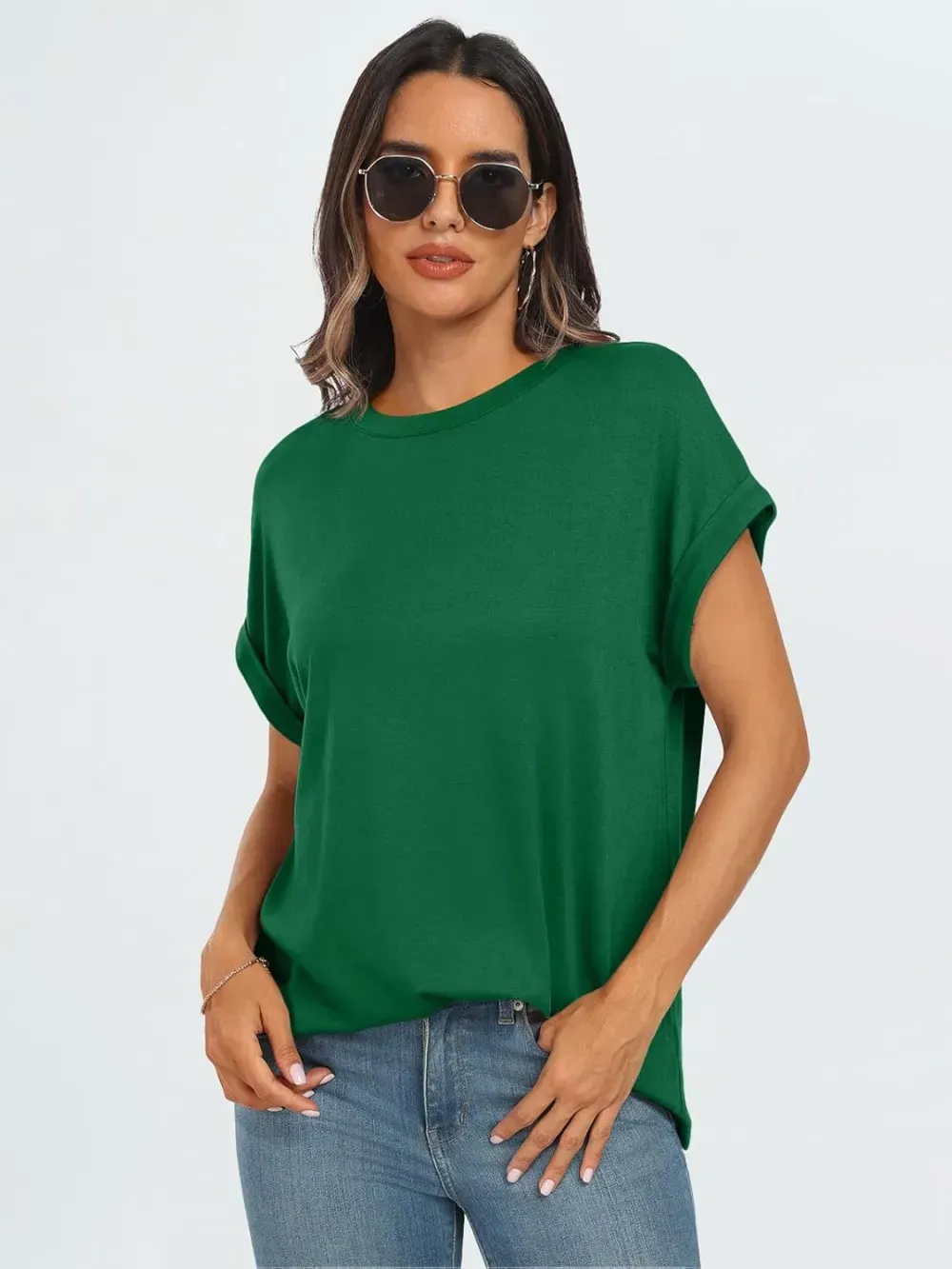 AUTOMET Women Tops Casual Basic T Shirts Loose Fit Crewneck Short Sleeve Summer Outfits