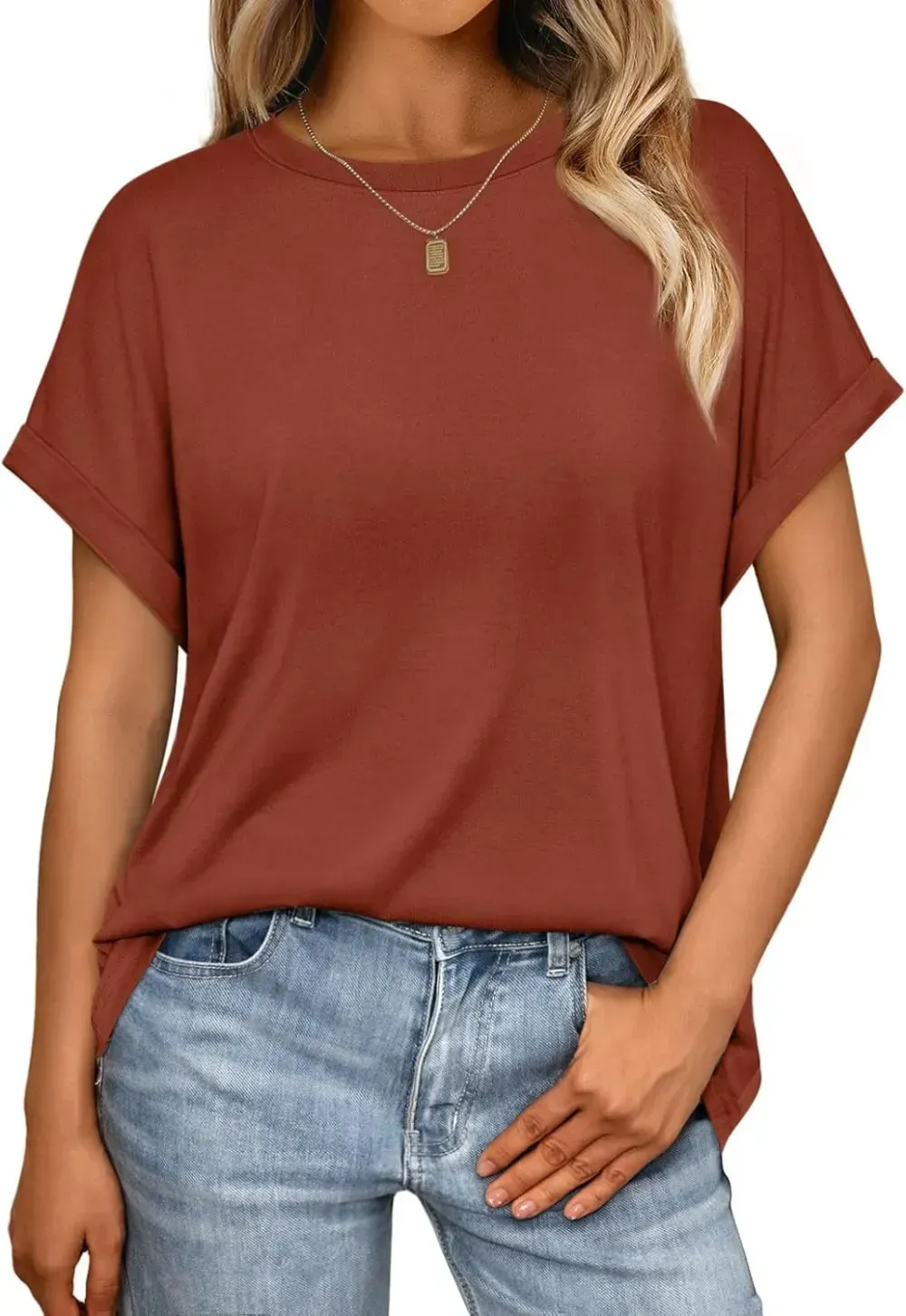 AUTOMET Women Tops Casual Basic T Shirts Loose Fit Crewneck Short Sleeve Summer Outfits