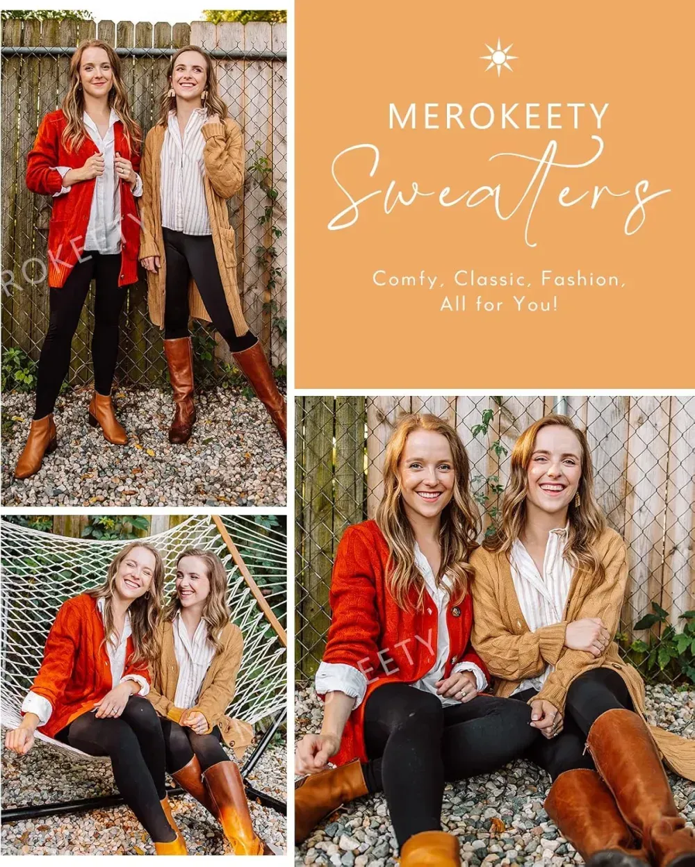 MEROKEETY Women's 2024 Fall Long Sleeve Cable Knit Sweater Open Front Cardigan Button Loose Outerwear