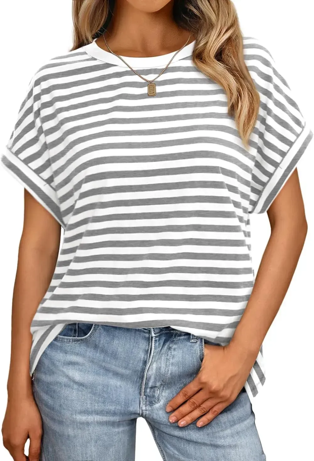 AUTOMET Women Tops Casual Basic T Shirts Loose Fit Crewneck Short Sleeve Summer Outfits