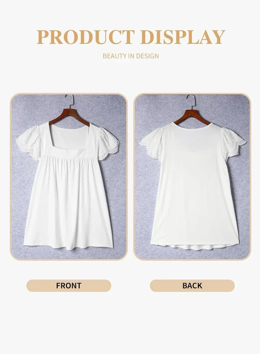 Eytino Womens Plus Size Tops Ruffle Short Sleeve Square Neck Summer Loose Casual Tee Shirts(1X-5X)