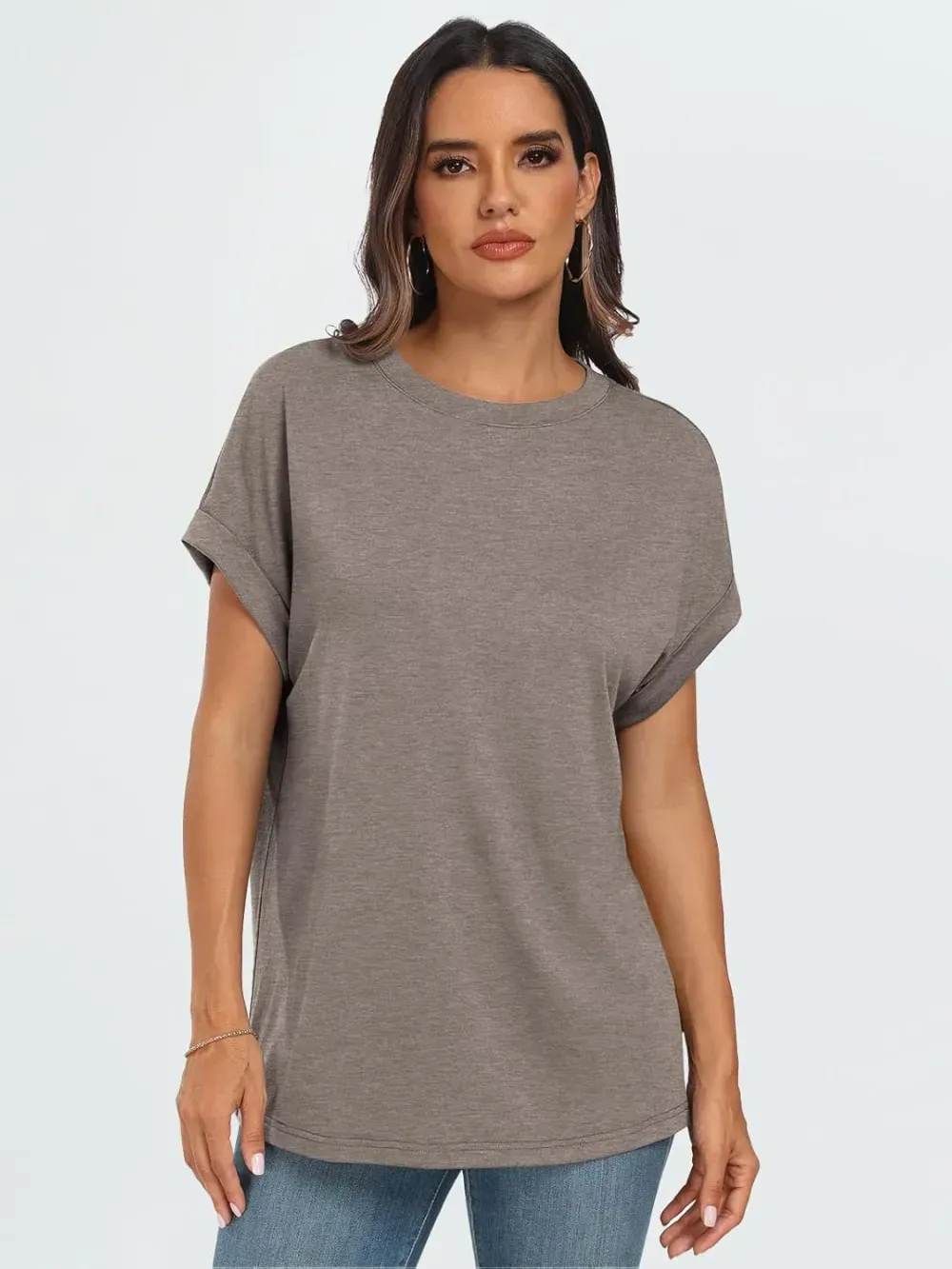 AUTOMET Women Tops Casual Basic T Shirts Loose Fit Crewneck Short Sleeve Summer Outfits