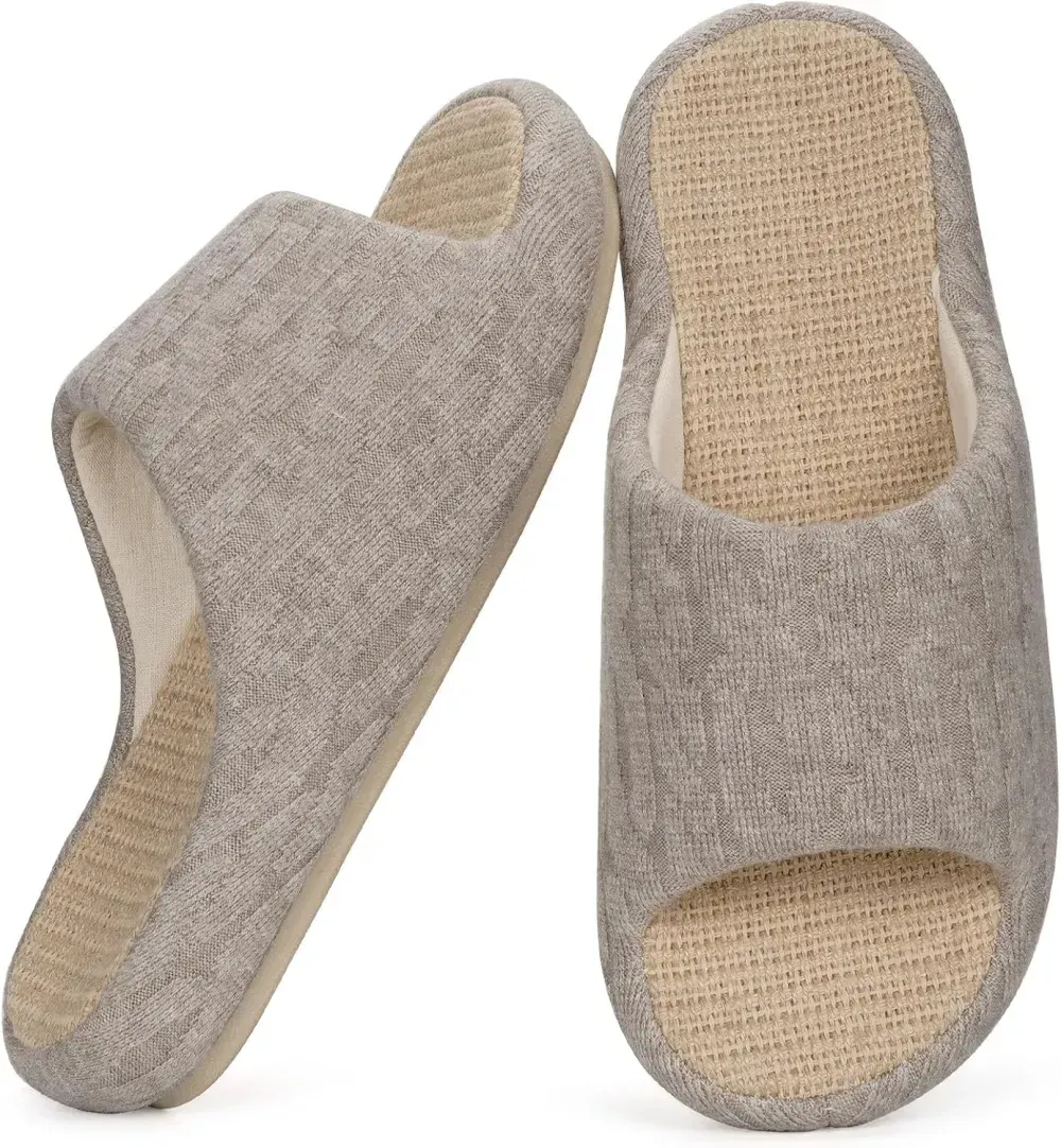 Slippers for Women Memory Foam Open Toe House Slippers Cute Comfy Bedroom Slides Slip on Slippers for Summer Indoor