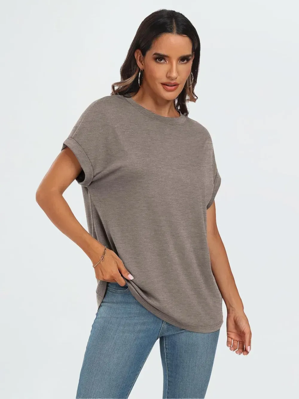 AUTOMET Women Tops Casual Basic T Shirts Loose Fit Crewneck Short Sleeve Summer Outfits