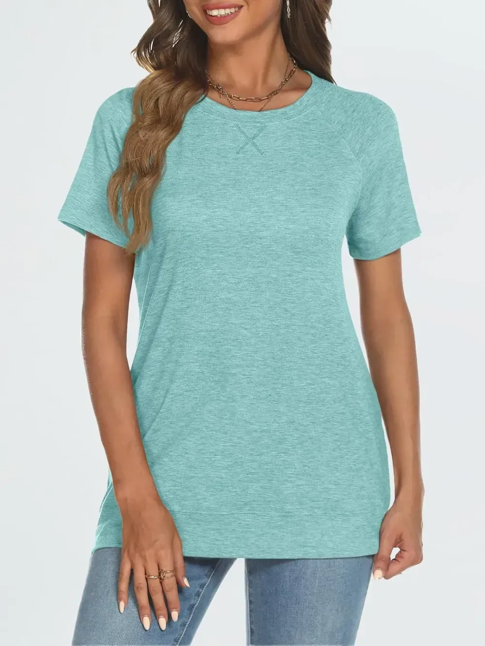 AUTOMET T Shirts Short Sleeve Crewneck Tees for Women Trendy Lightweight Soft Casual Summer Tops Clothes 2024