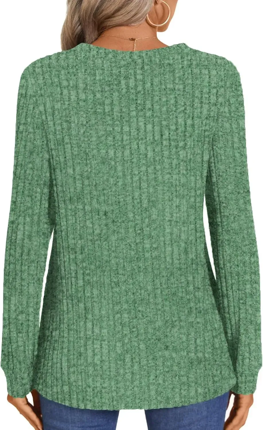 HOTGIFT Womens 2024 Fall Winter Tunic Tops Long Sleeve Casual T-Shirts Soft Comfy Stripe Blouse Lightweight