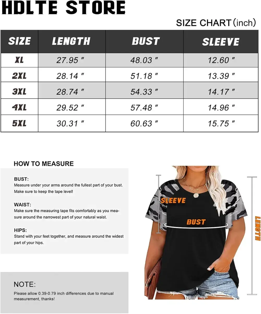 HDLTE Womens Plus Size Tops Floral Bell Sleeves Blouses Summer Crewneck Tunic Loose Casual T Shirts