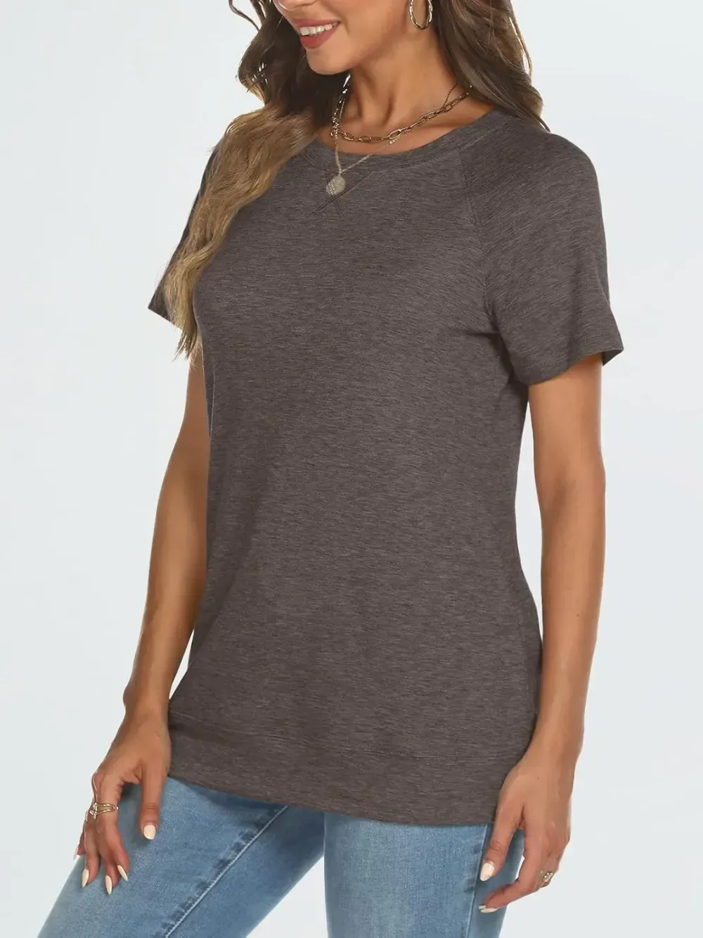 AUTOMET T Shirts Short Sleeve Crewneck Tees for Women Trendy Lightweight Soft Casual Summer Tops Clothes 2024