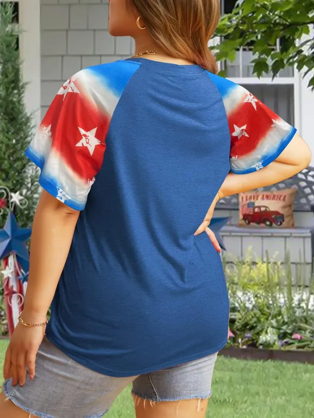 HDLTE Womens Plus Size Tops Floral Bell Sleeves Blouses Summer Crewneck Tunic Loose Casual T Shirts