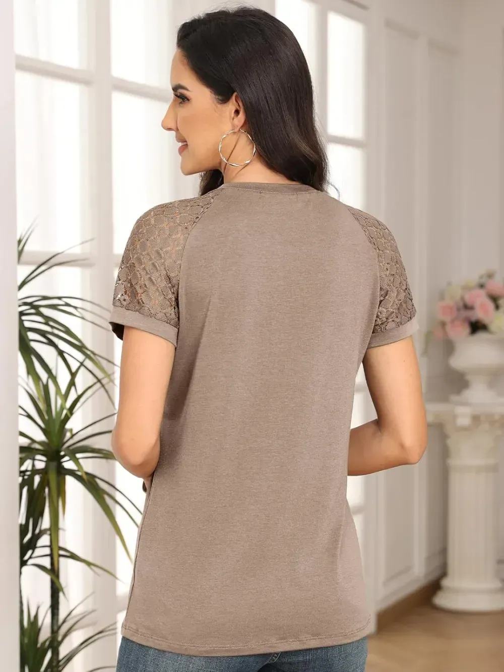 AUTOMET Womens Tshirts Trendy Fashion Tops Lace Short Sleeve Business Tee Shirts Casual Knitted Blouses Summer Outfits 2024