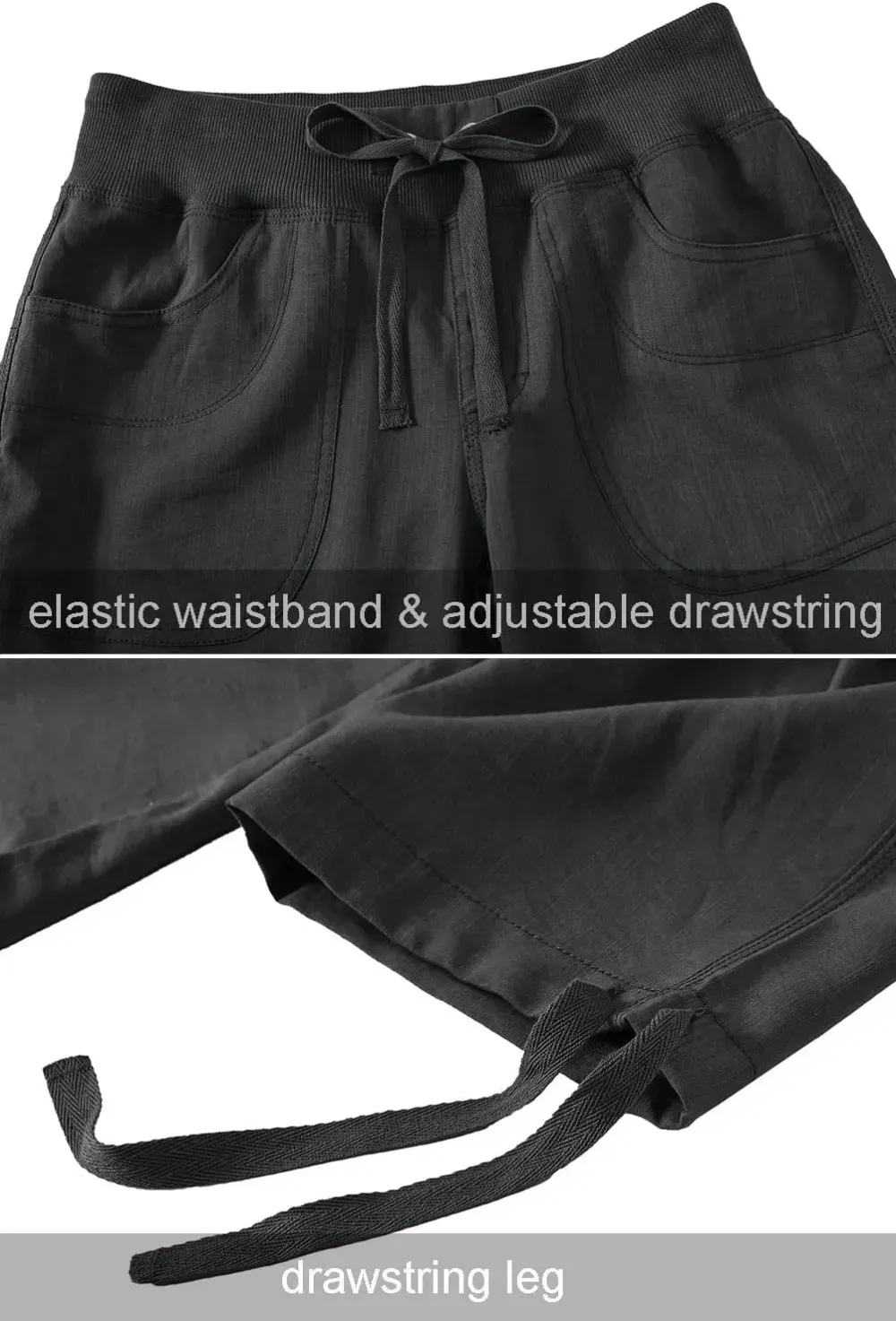 MoFiz Womens Capris with Pockets Loose Fit Casual Capri Pants Dressy Lightweight Ladies Baggy Cargo Pants for Hiking