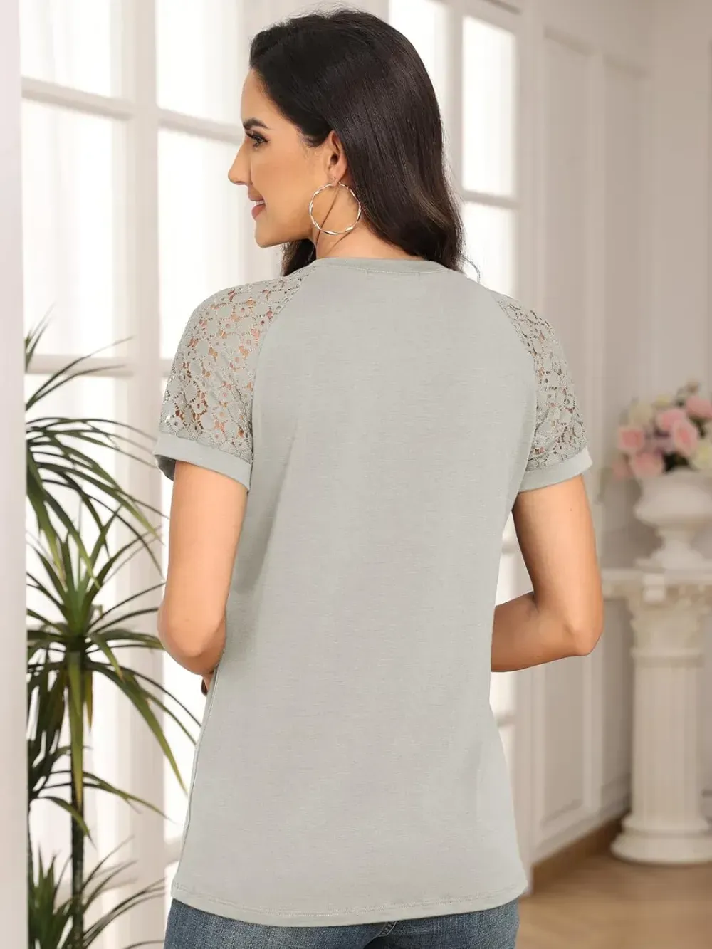 AUTOMET Womens Tshirts Trendy Fashion Tops Lace Short Sleeve Business Tee Shirts Casual Knitted Blouses Summer Outfits 2024