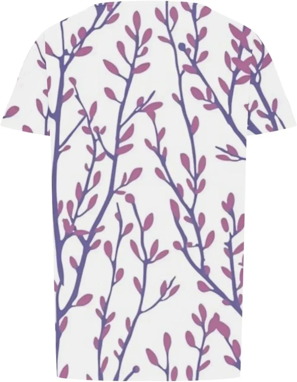 Womens Summer Pleated Front Shirts Tunics Casual Short Sleeved Loose Round Neck Boho Printed Tops Vacation Blouse