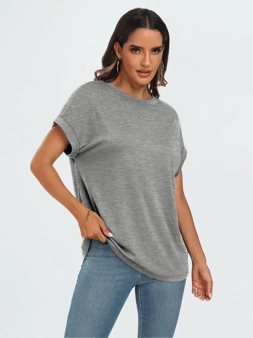 AUTOMET Women Tops Casual Basic T Shirts Loose Fit Crewneck Short Sleeve Summer Outfits