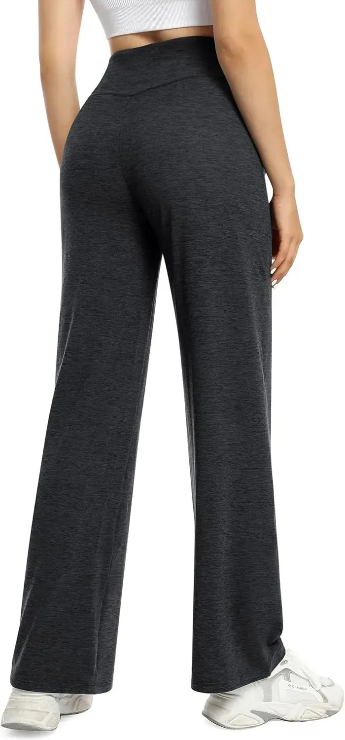 G4Free Wide Leg Pants for Women Loose Yoga Pants with Pockets Petite/Regular/Tall Stretch Casual Lounge Pants