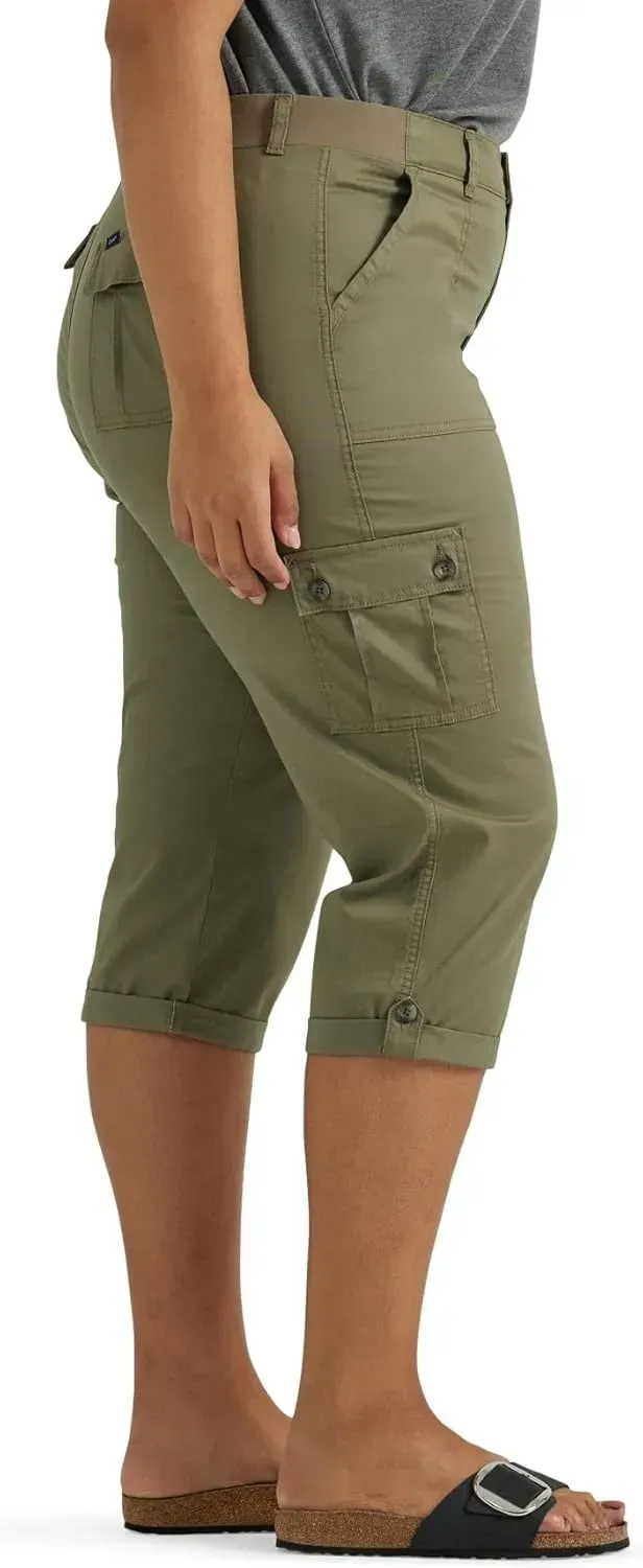 Lee Women's Plus Size Ultra Lux Comfort with Flex-to-go Cargo Capri Pant