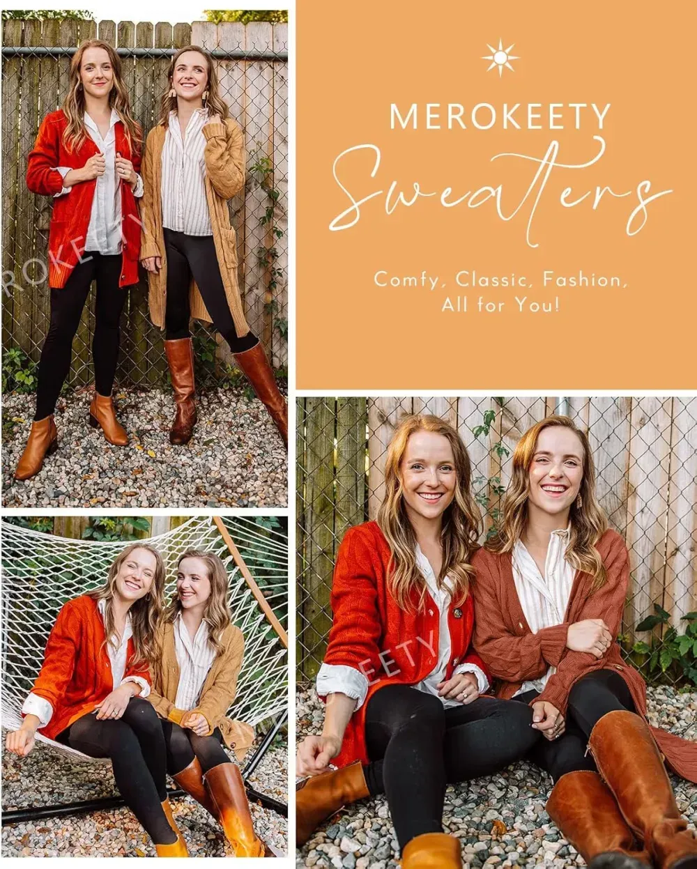 MEROKEETY Women's 2024 Fall Long Sleeve Cable Knit Sweater Open Front Cardigan Button Loose Outerwear