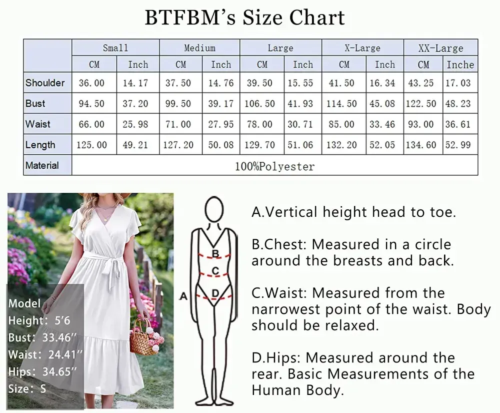 Women Summer Bohemian Floral Casual Wrap V Neck Ruffle Cap Sleeveless Belt A-Line Pleated Hem Swing Midi Sun Dress