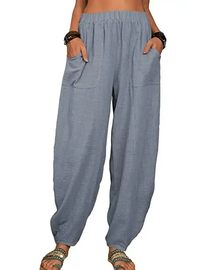 Women's Casual Pocket Loose Trousers