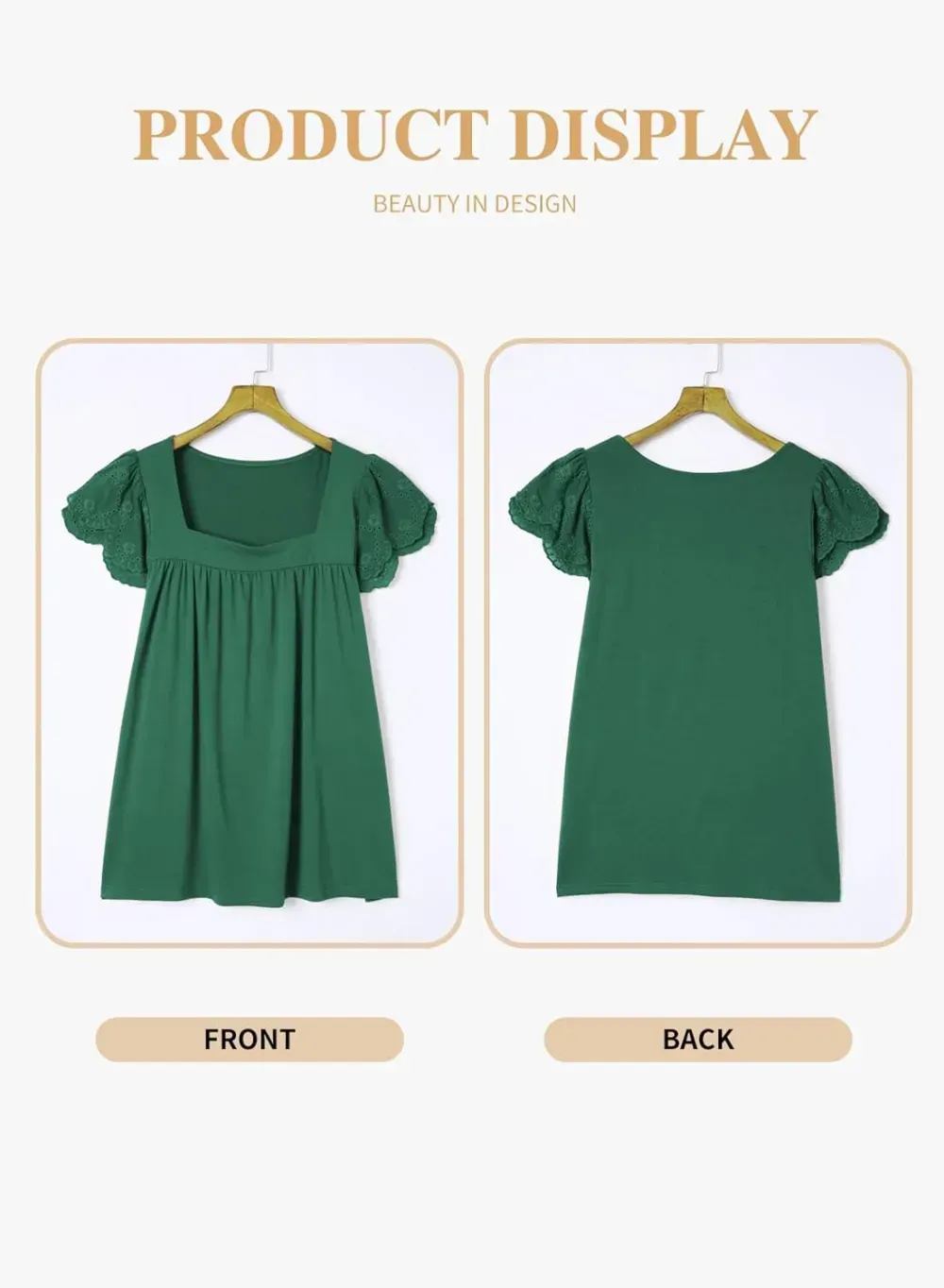 Eytino Womens Plus Size Tops Ruffle Short Sleeve Square Neck Summer Loose Casual Tee Shirts(1X-5X)