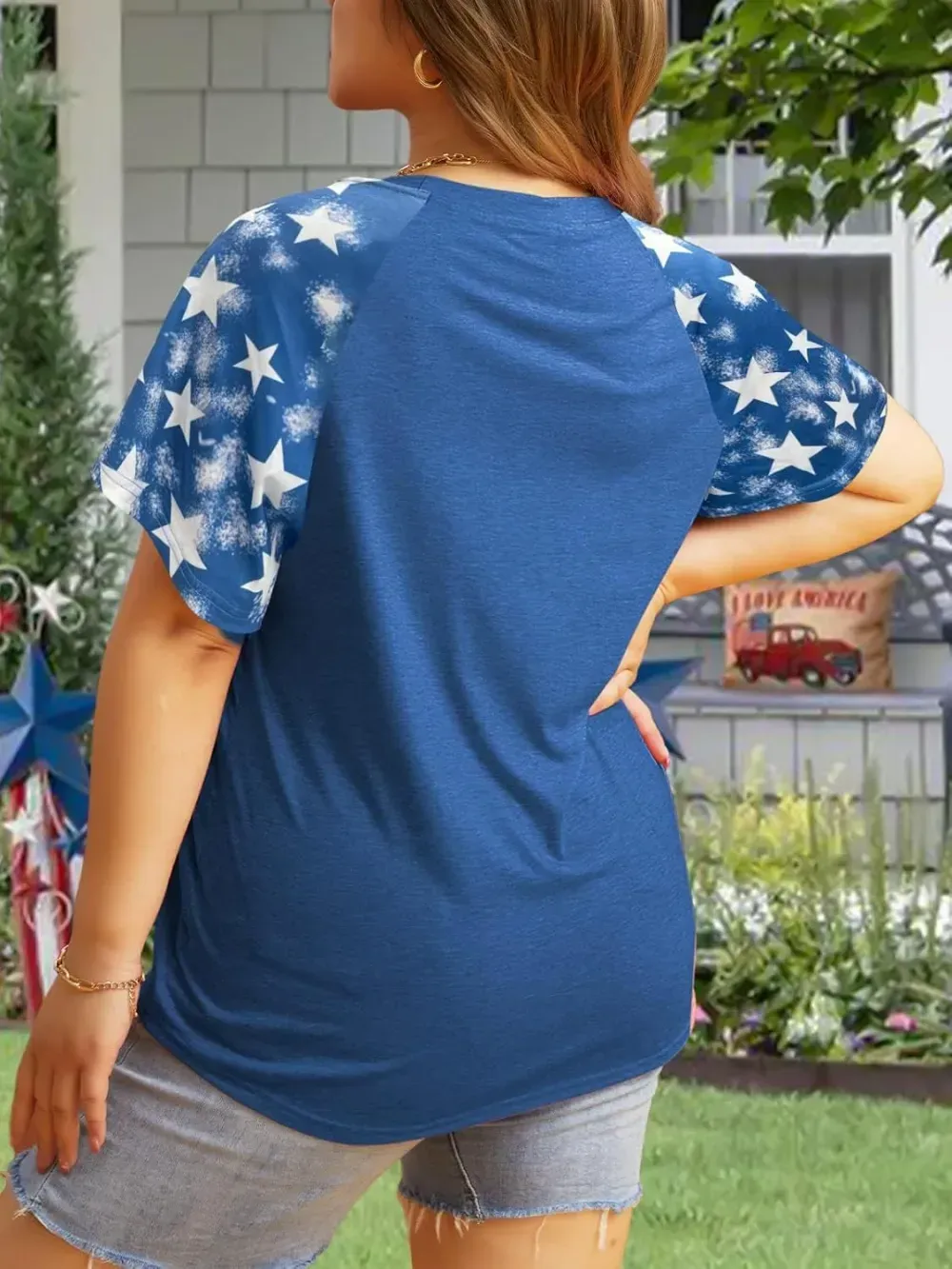 HDLTE Womens Plus Size Tops Floral Bell Sleeves Blouses Summer Crewneck Tunic Loose Casual T Shirts