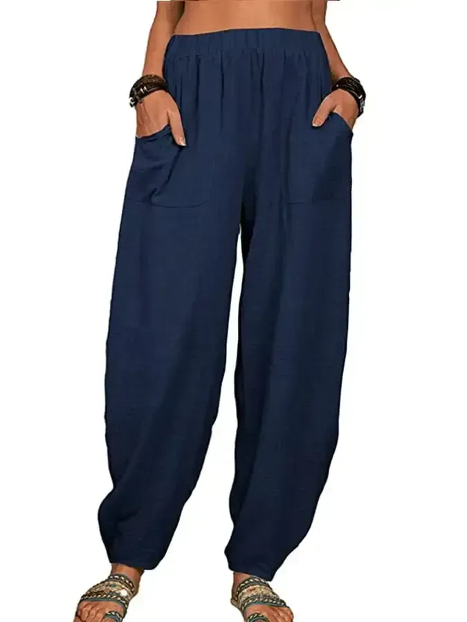 Women's Casual Pocket Loose Trousers
