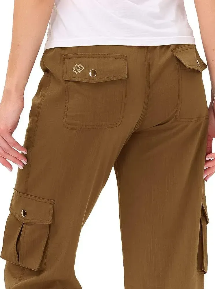 MoFiz Womens Capris with Pockets Loose Fit Casual Capri Pants Dressy Lightweight Ladies Baggy Cargo Pants for Hiking