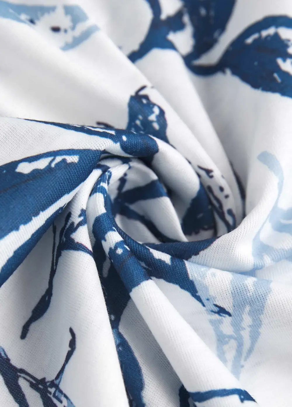 White Leaf Print T Shirt