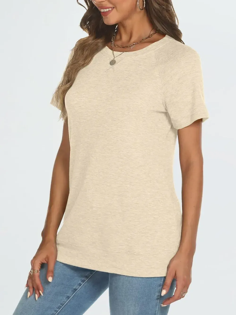 AUTOMET T Shirts Short Sleeve Crewneck Tees for Women Trendy Lightweight Soft Casual Summer Tops Clothes 2024