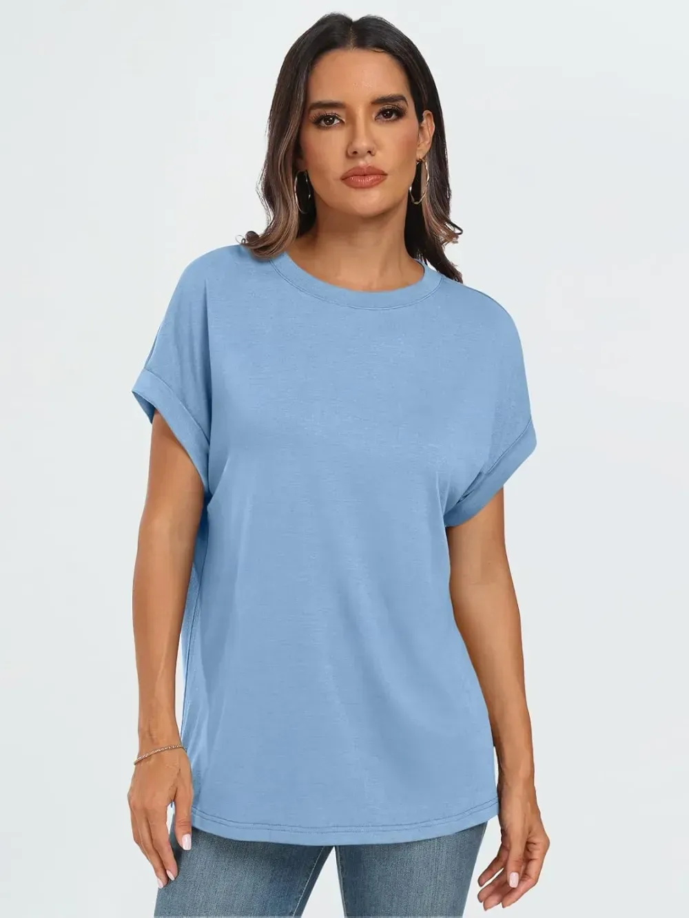 AUTOMET Women Tops Casual Basic T Shirts Loose Fit Crewneck Short Sleeve Summer Outfits