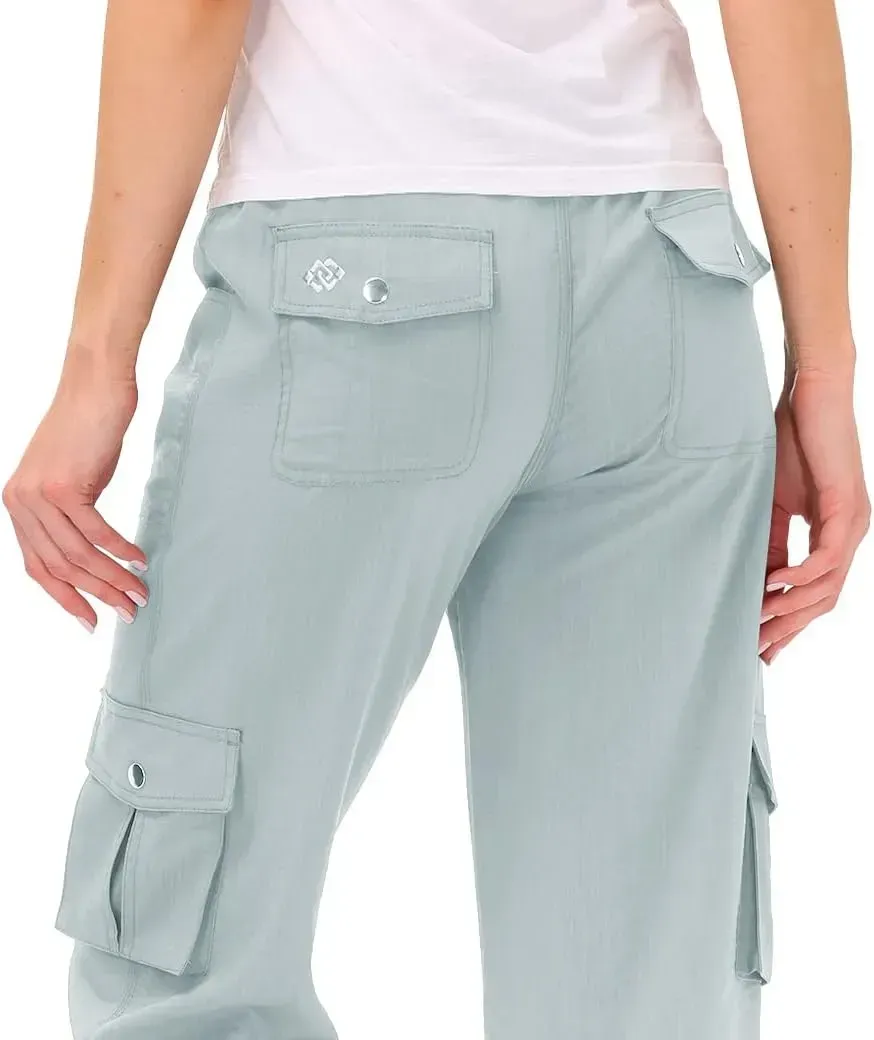 MoFiz Womens Capris with Pockets Loose Fit Casual Capri Pants Dressy Lightweight Ladies Baggy Cargo Pants for Hiking