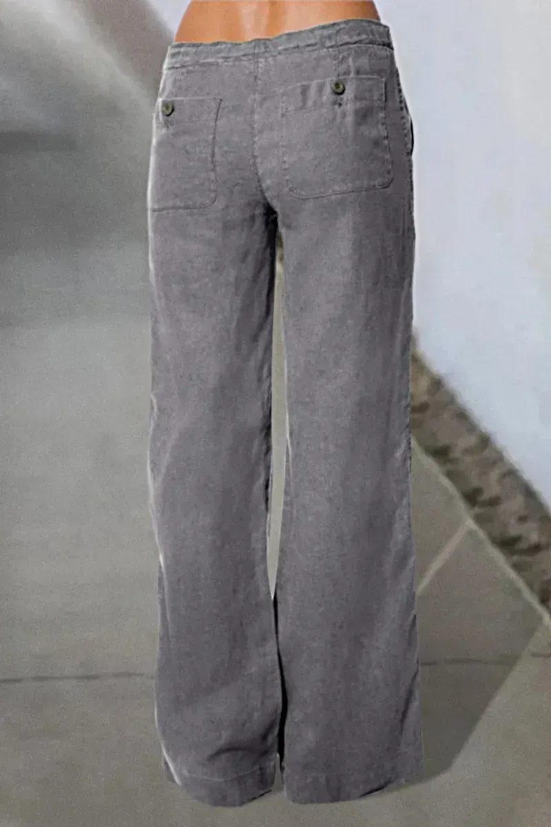 Drawstring Low Waist Wide Leg Jeans