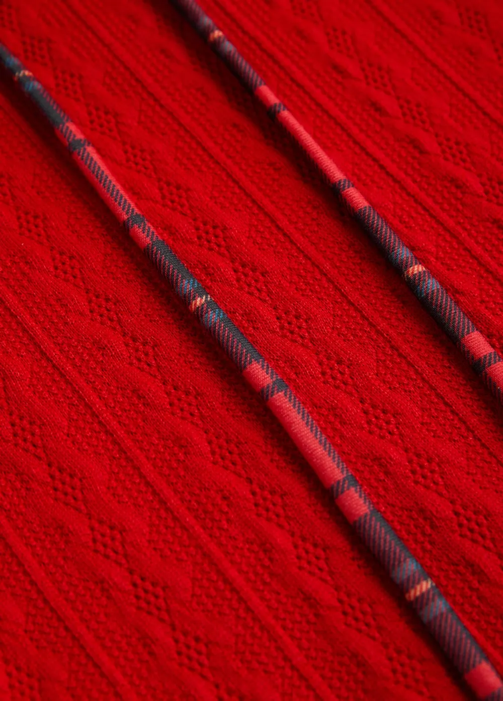 Christmas Red Patchwork Plaid Long Sleeve Cowl Neck Sweatshirt