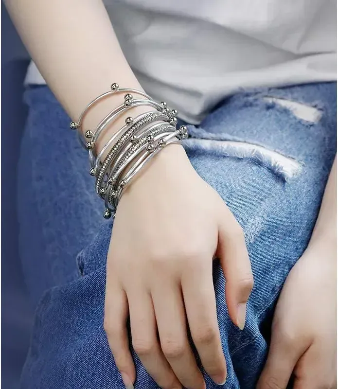 Fesciory Leather Wrap Bracelets for Women, Boho Leopard Multi-Layer Crystal Beads Cuff Bracelet Jewelry