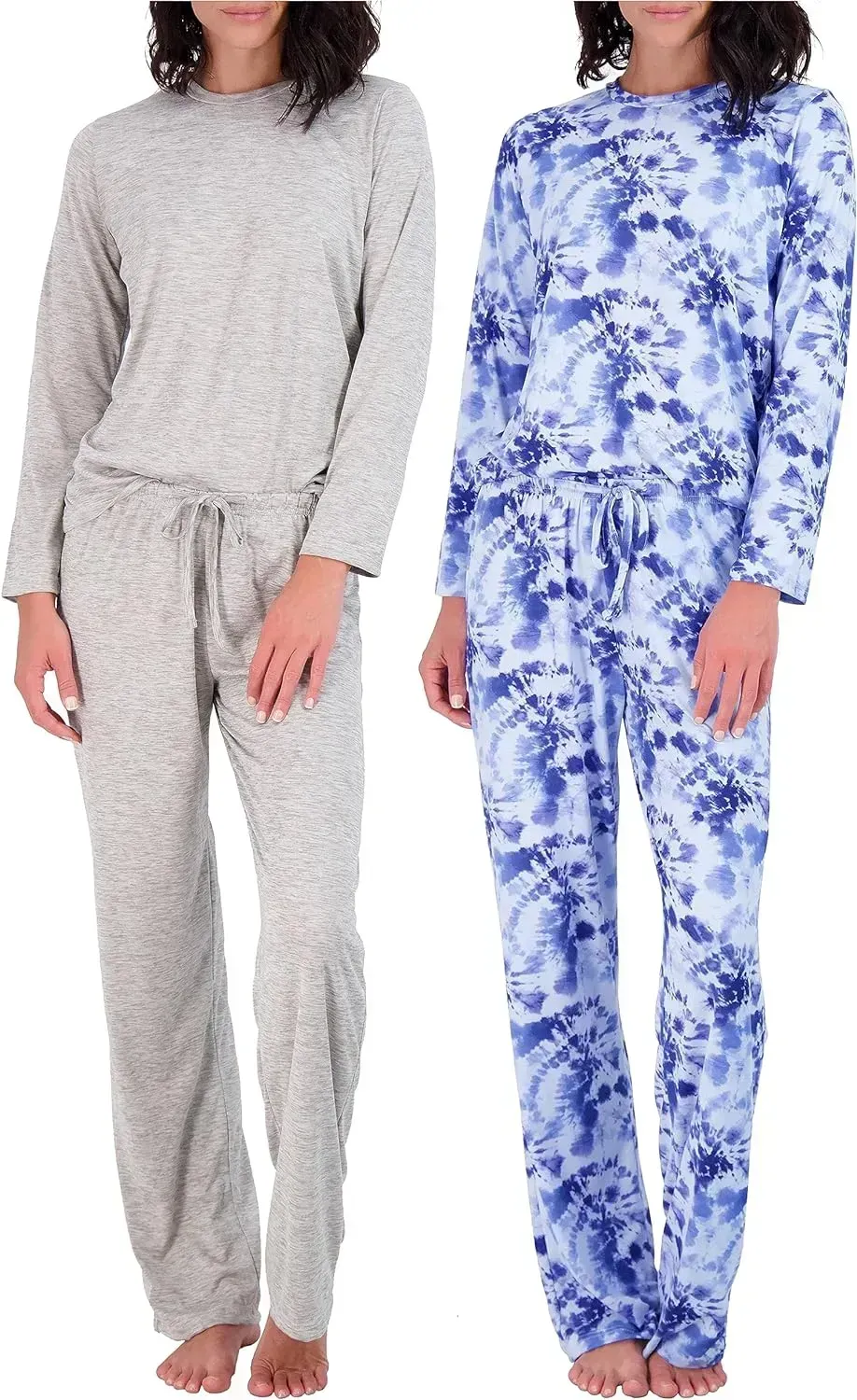 2 Pack: Women's Pajama Set Super-Soft Short & Long Sleeve Top With Pants (Available In Plus Size)
