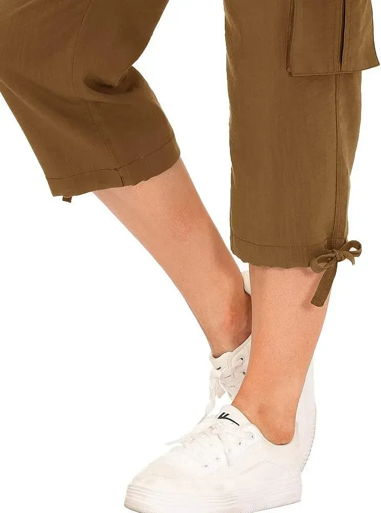 MoFiz Womens Capris with Pockets Loose Fit Casual Capri Pants Dressy Lightweight Ladies Baggy Cargo Pants for Hiking
