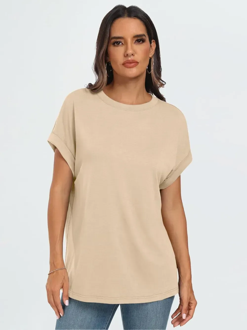 AUTOMET Women Tops Casual Basic T Shirts Loose Fit Crewneck Short Sleeve Summer Outfits