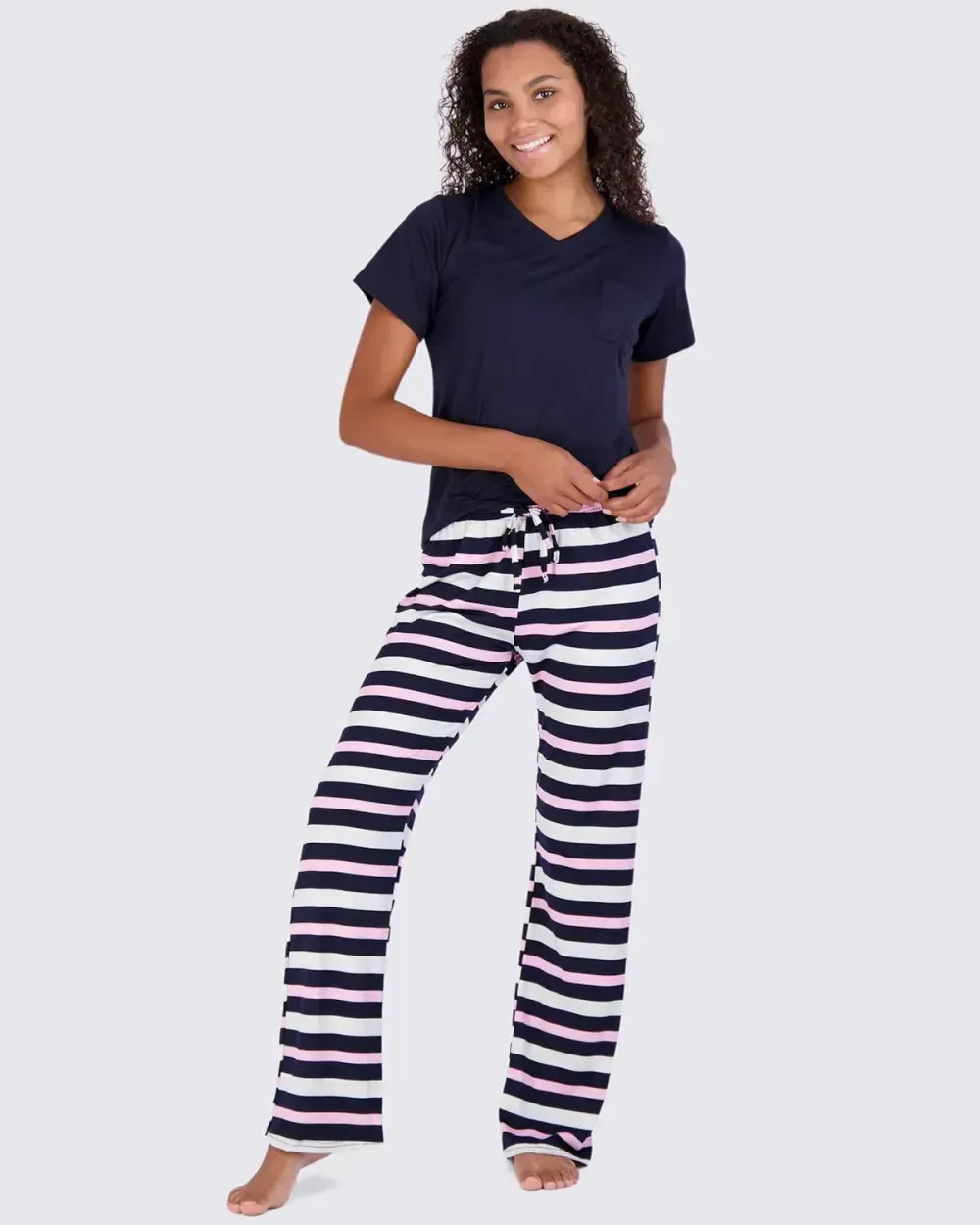 2 Pack: Women's Pajama Set Super-Soft Short & Long Sleeve Top With Pants (Available In Plus Size)