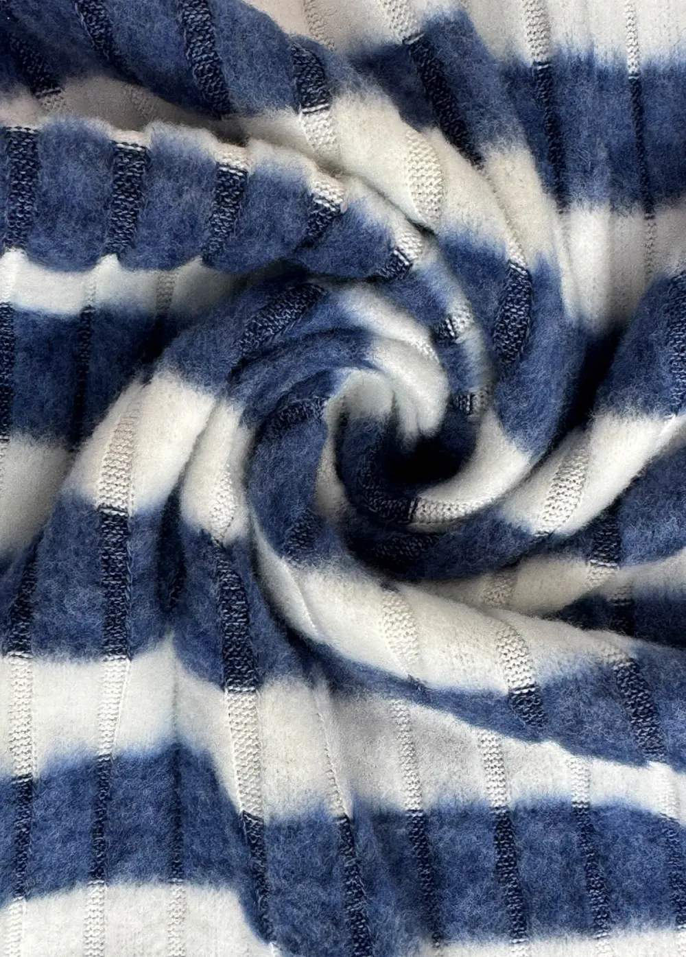 Blue Kangaroo Pocket Striped Long Sleeve Hoodie