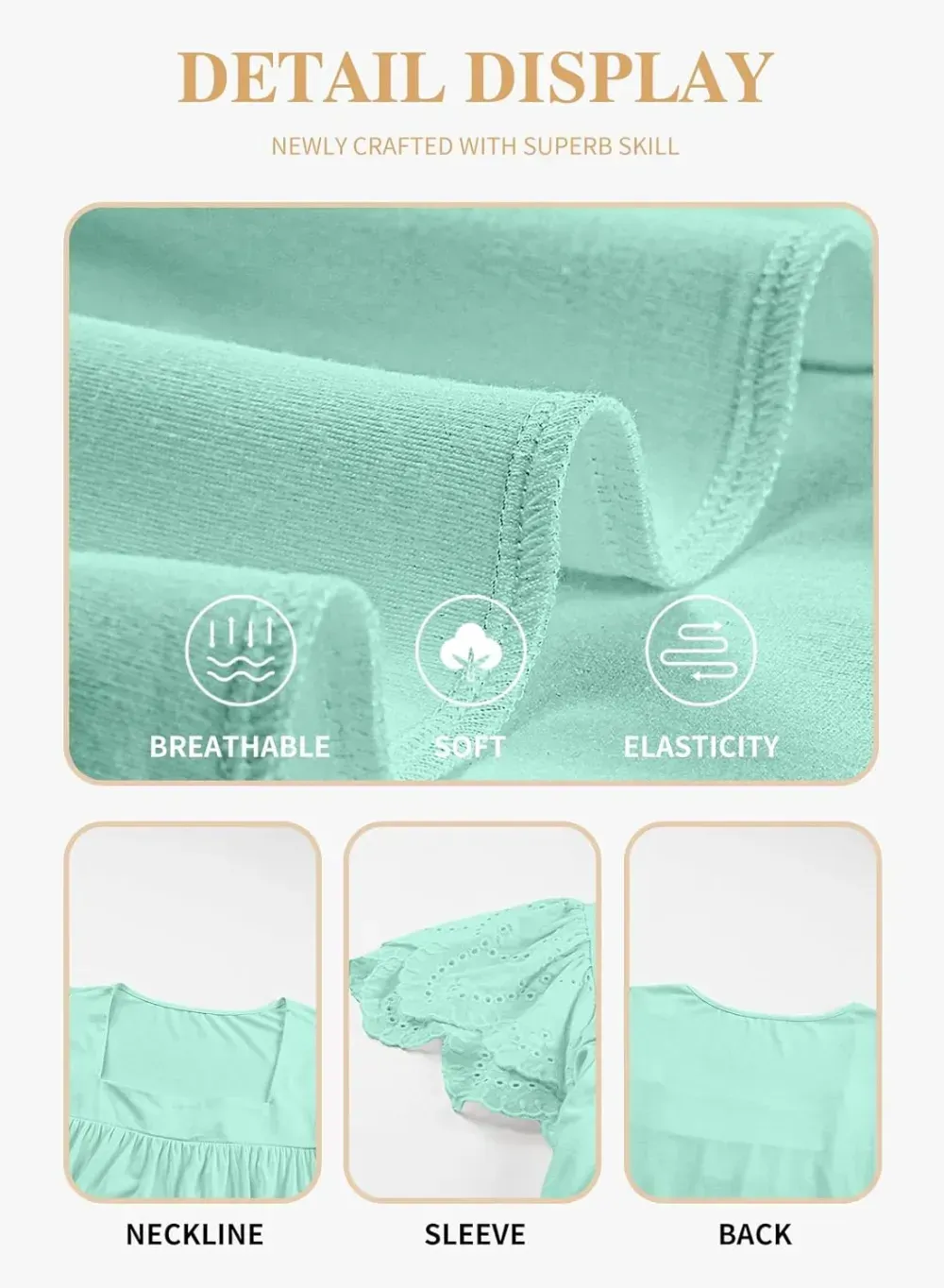 Eytino Womens Plus Size Tops Ruffle Short Sleeve Square Neck Summer Loose Casual Tee Shirts(1X-5X)