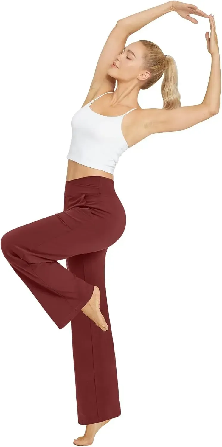 G4Free Wide Leg Pants for Women Loose Yoga Pants with Pockets Petite/Regular/Tall Stretch Casual Lounge Pants